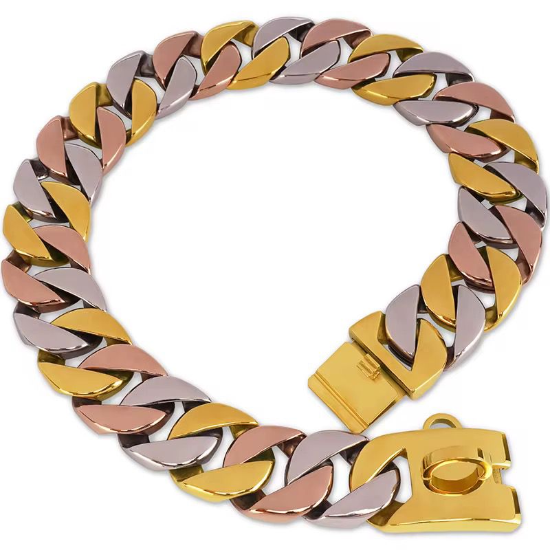 Cuban Link Three Tone Anklet
