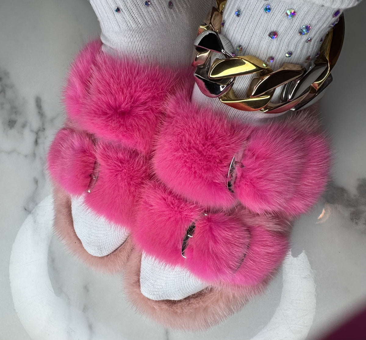 Oversized Mink OUTDOOR Slides