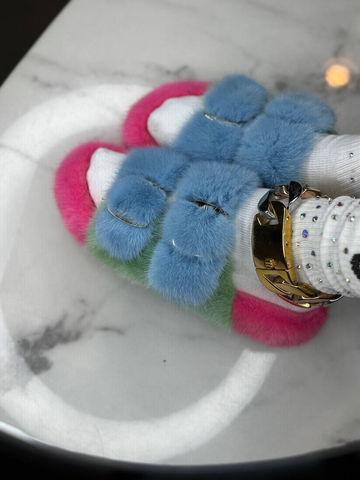 Oversized Mink OUTDOOR Slides