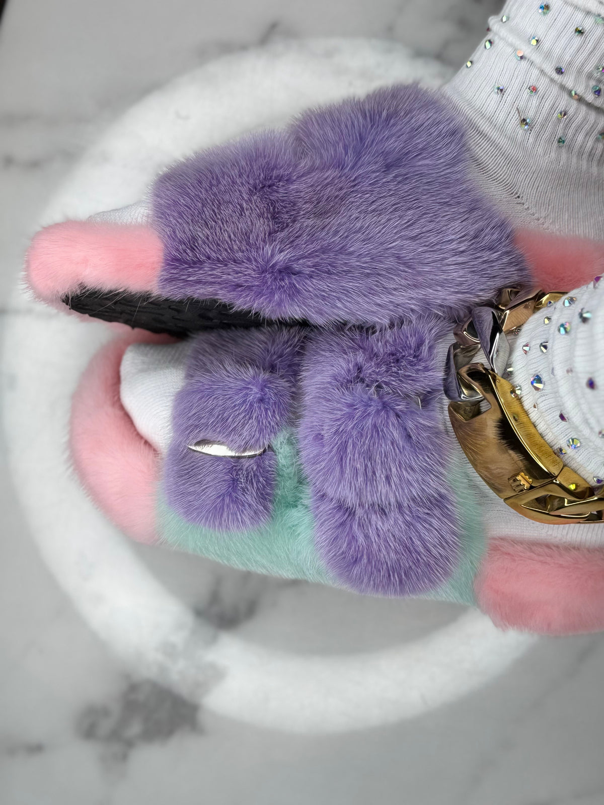 Oversized Mink OUTDOOR Slides