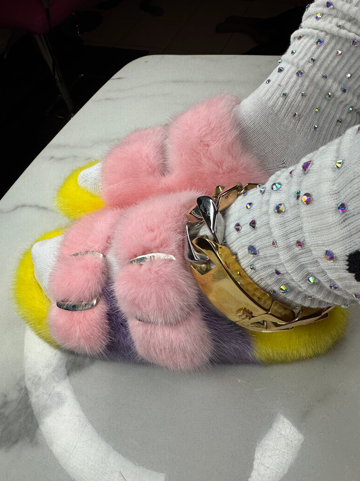 Oversized Mink OUTDOOR Slides