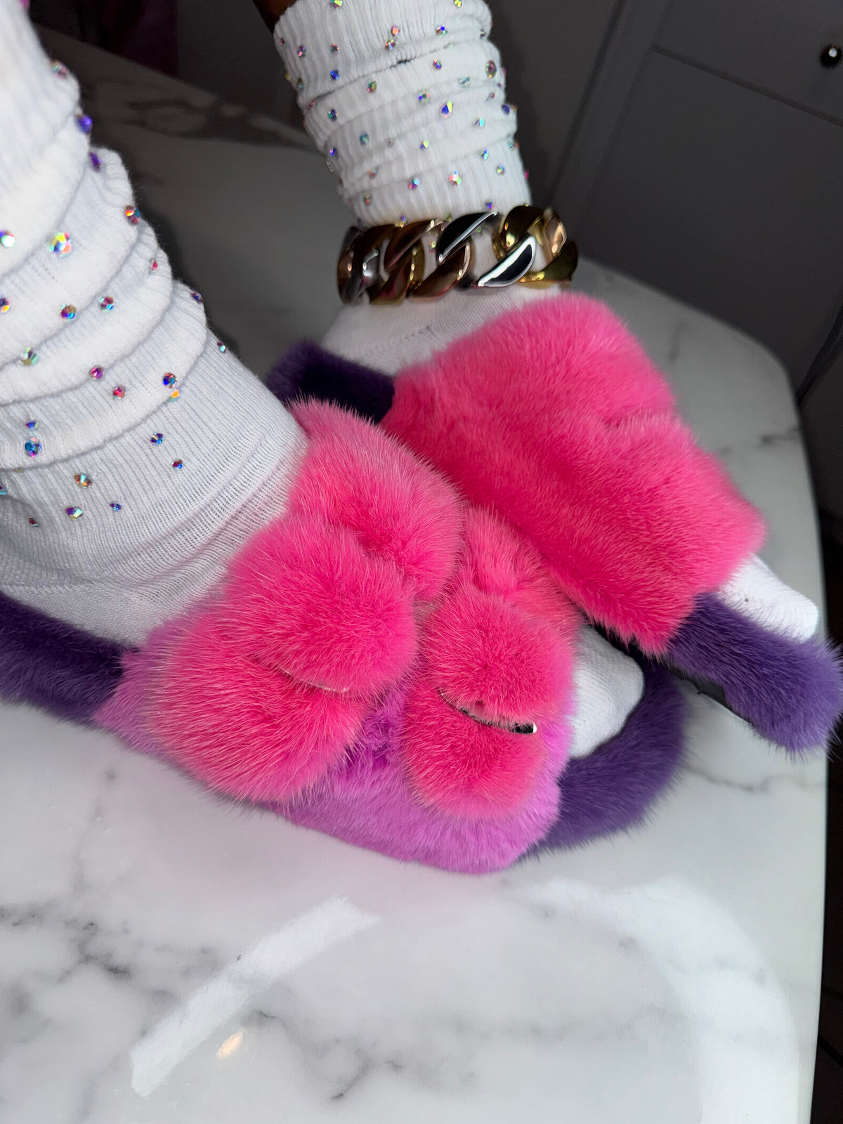 Oversized Mink OUTDOOR Slides
