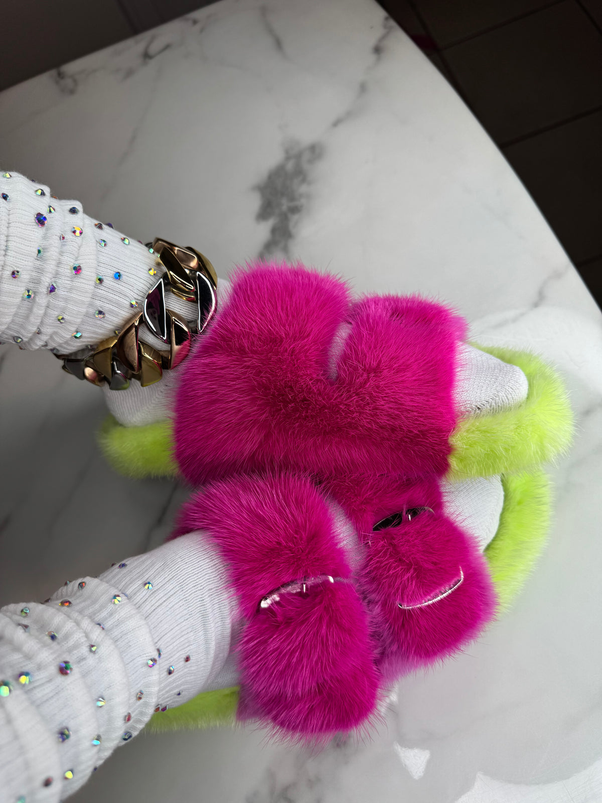 Oversized Mink OUTDOOR Slides