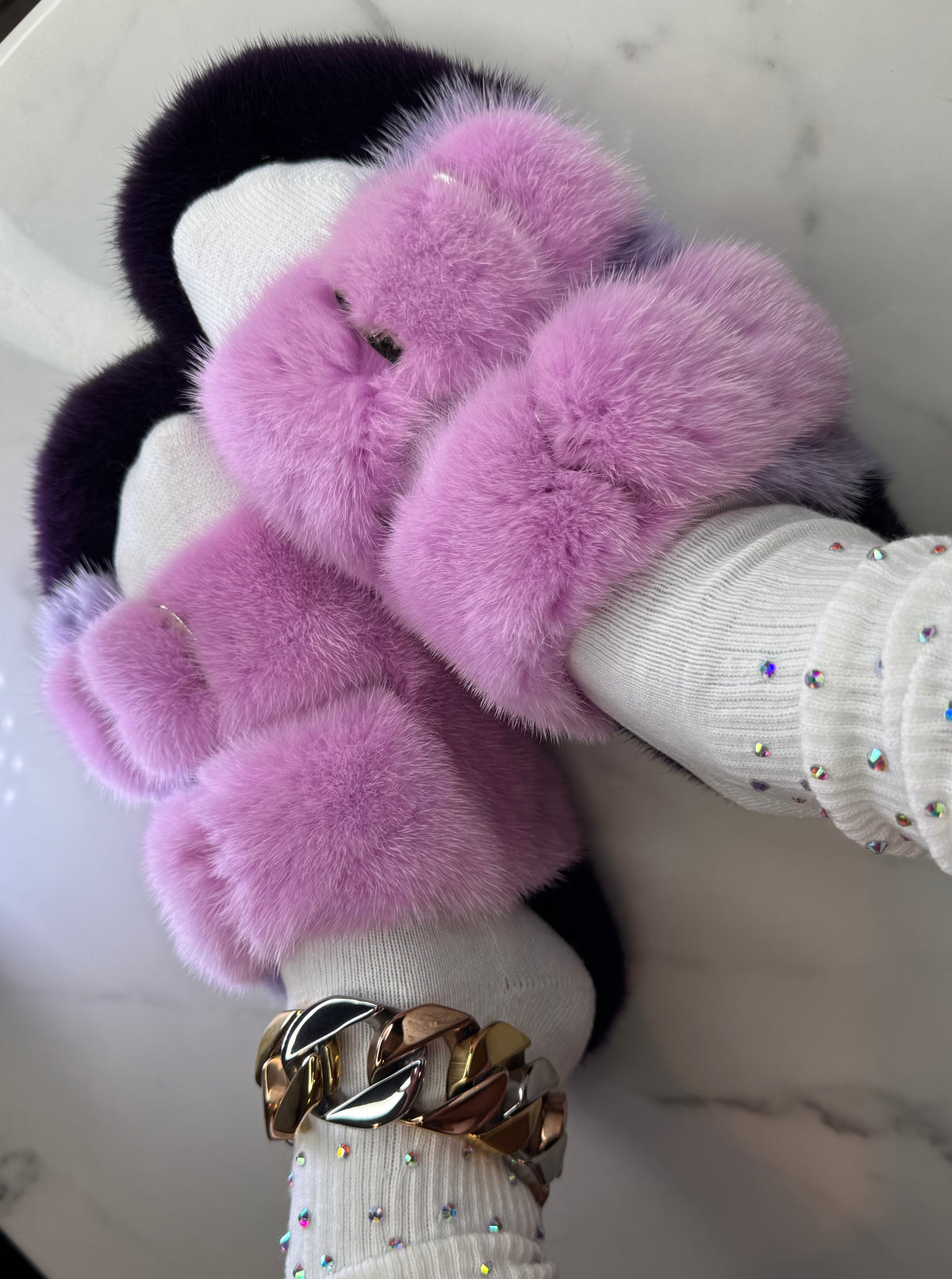 Oversized Mink OUTDOOR Slides